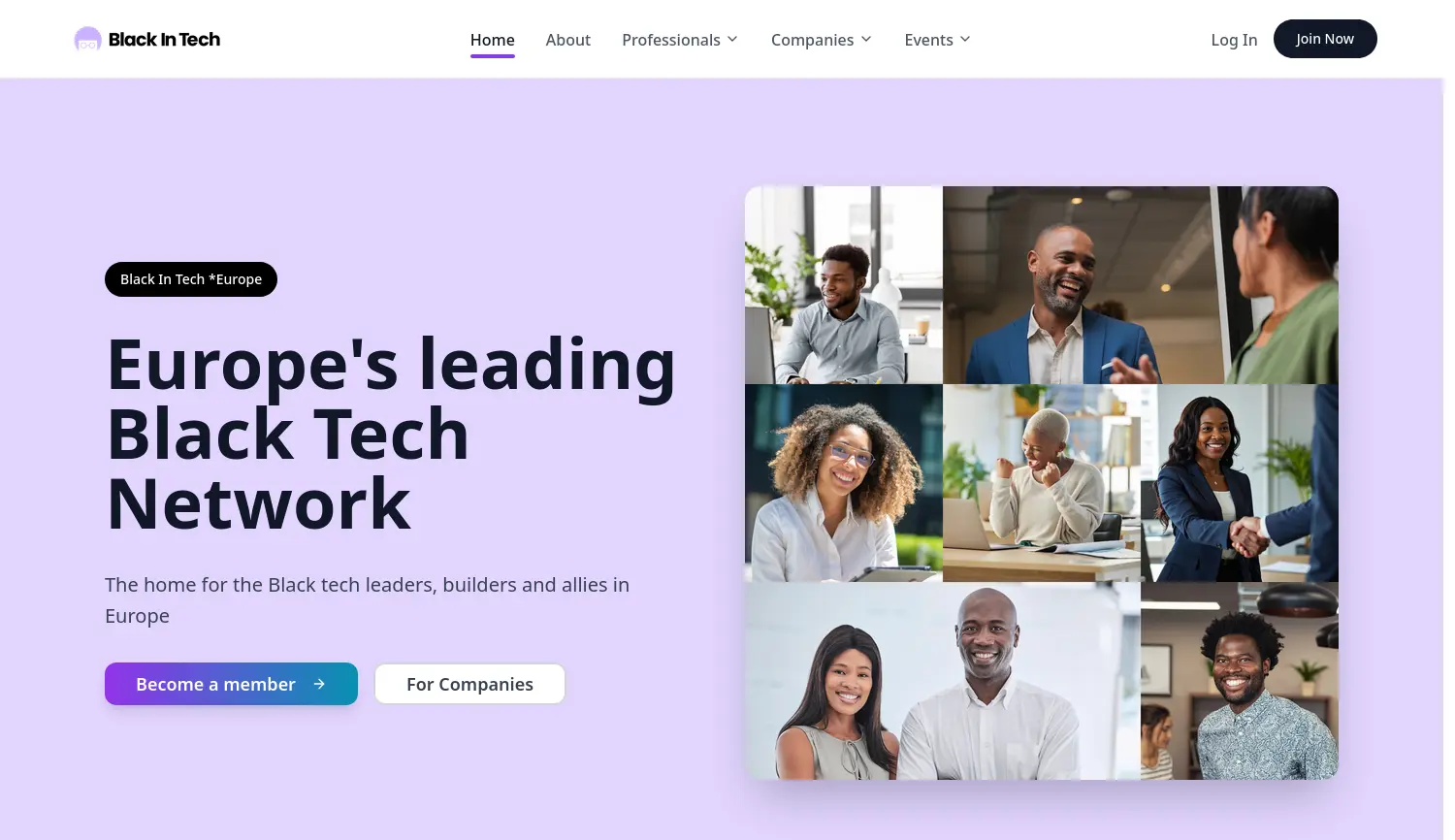Website der Firma Black In Tech Berlin