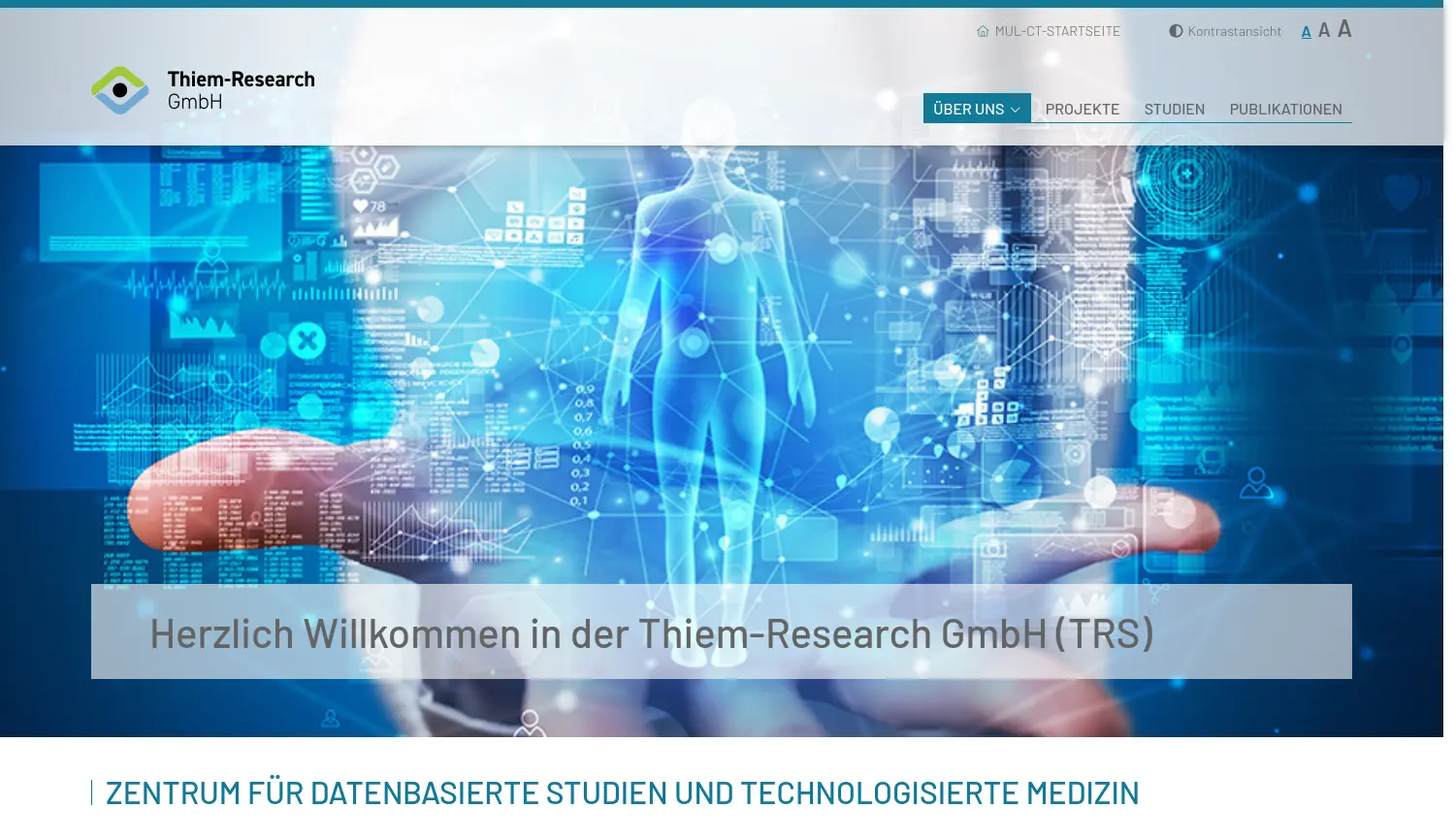 Website der Firma Thiem-Research GmbH