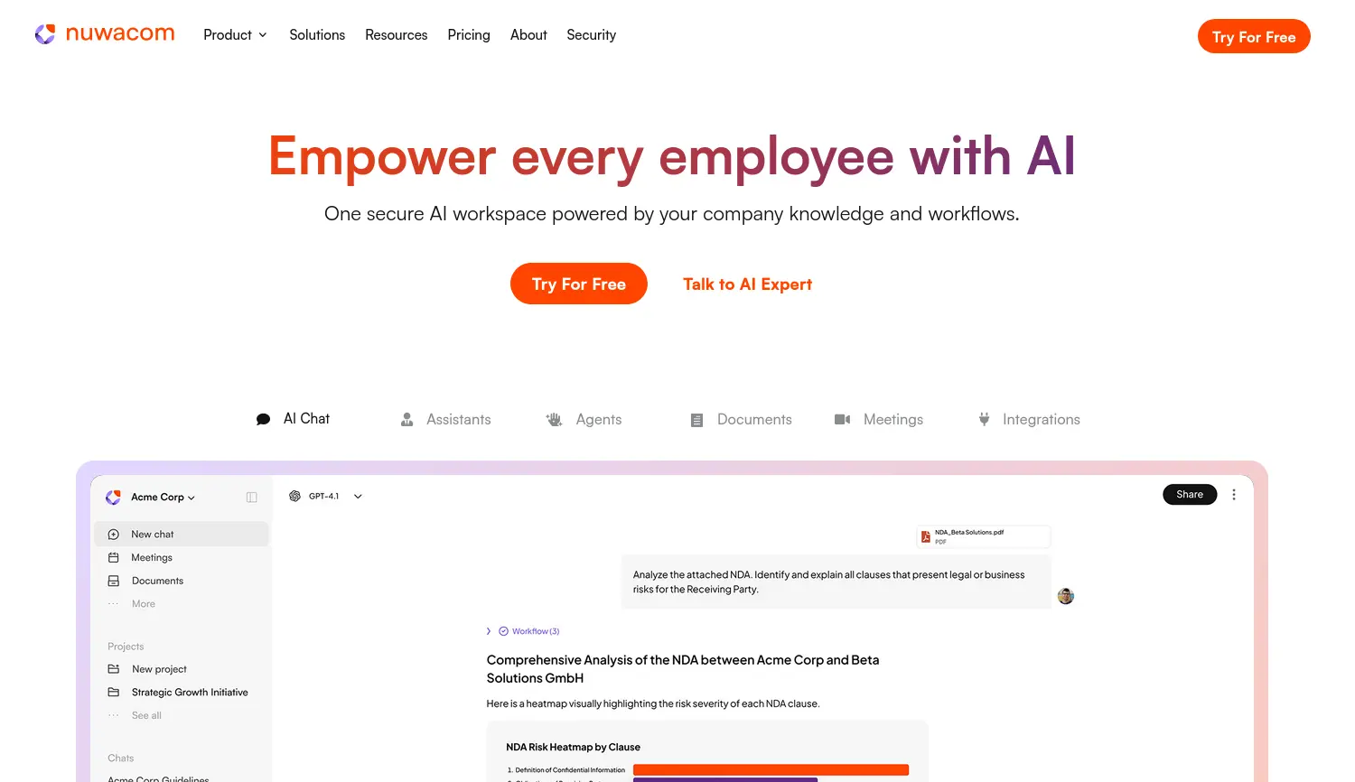 Website der Firma nuwacom GmbH