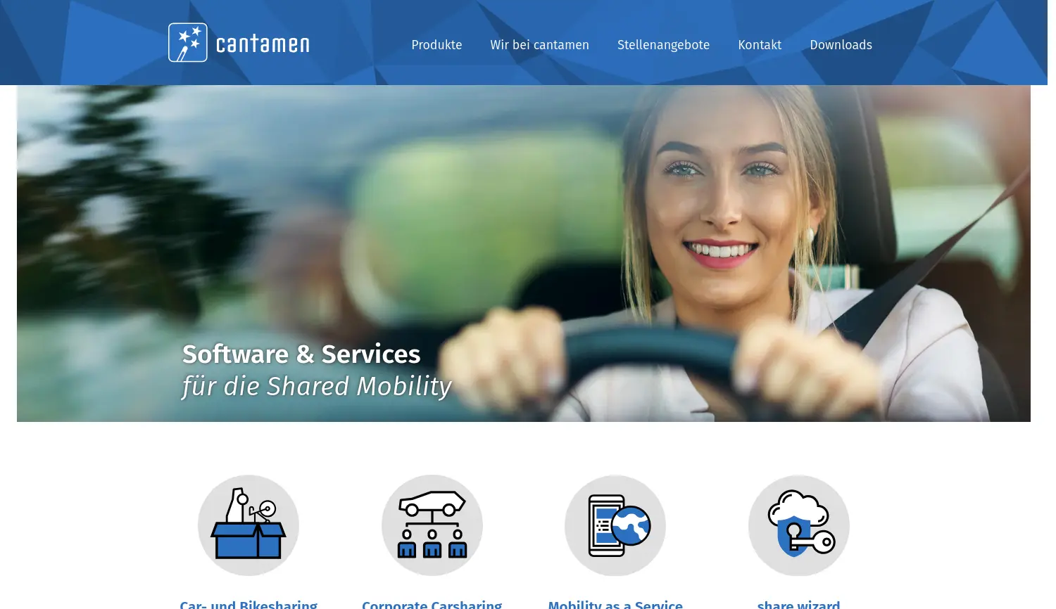 Website der Firma cantamen GmbH