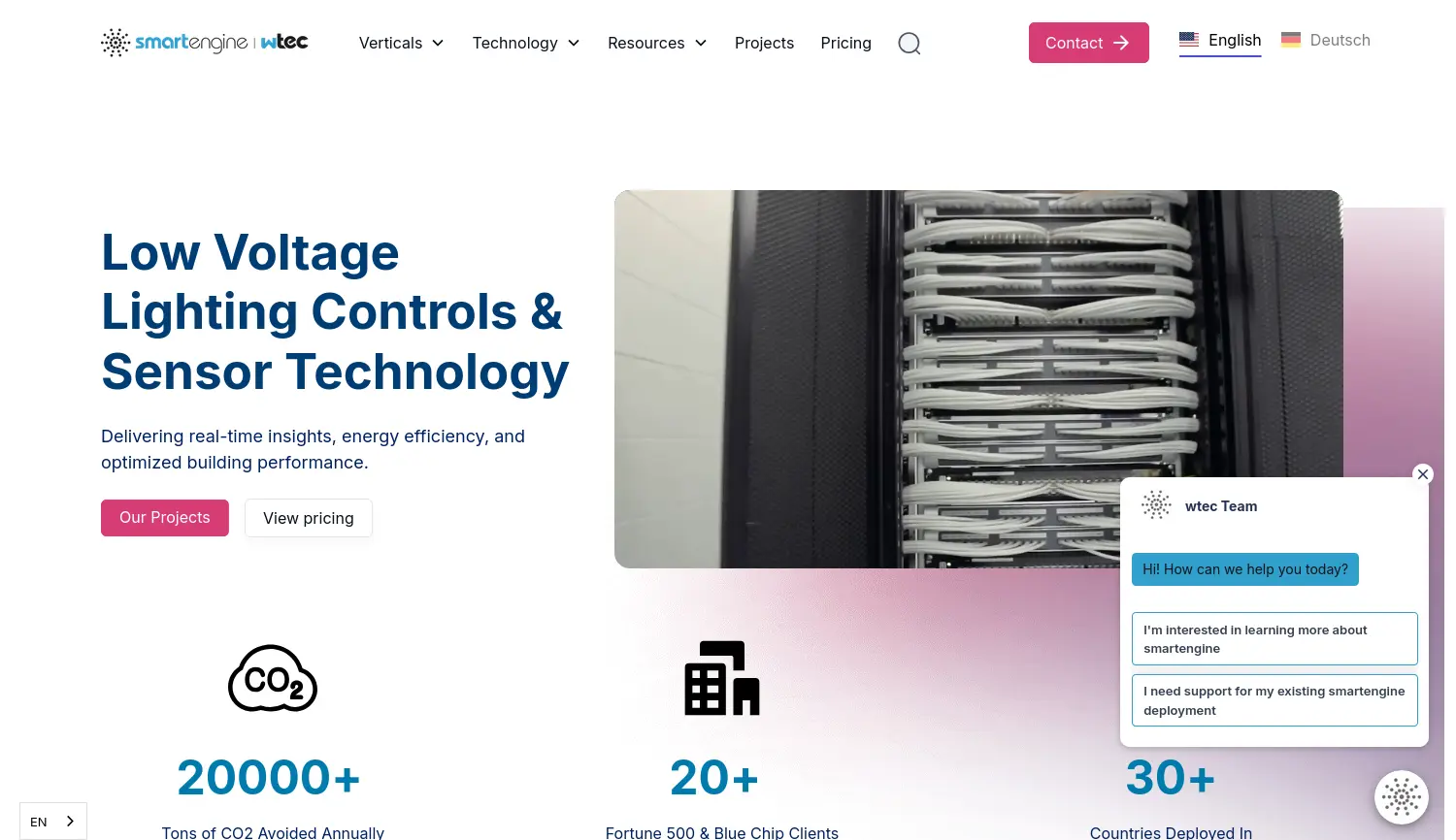 Website der Firma wtec GmbH