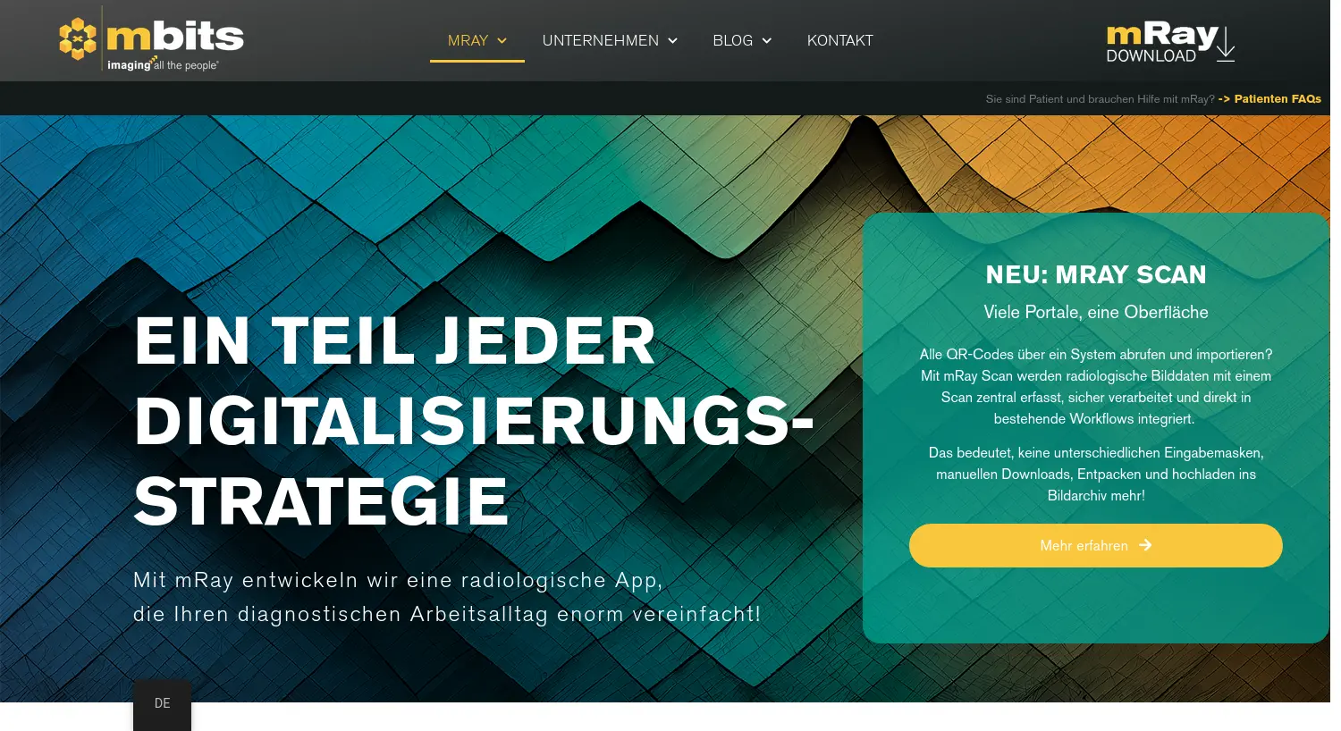 Website der Firma mbits imaging GmbH