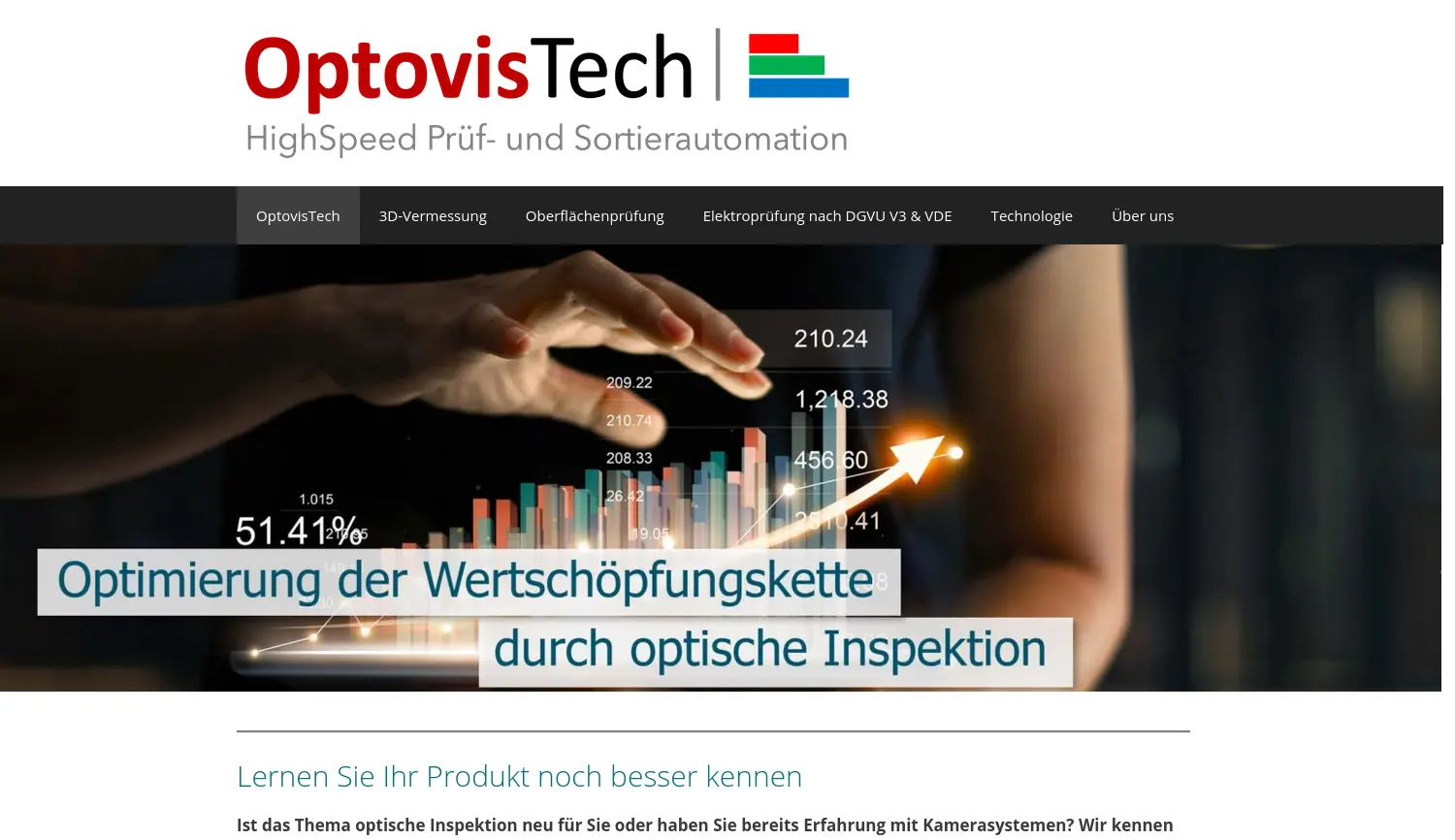 Website der Firma OptovisTech GmbH