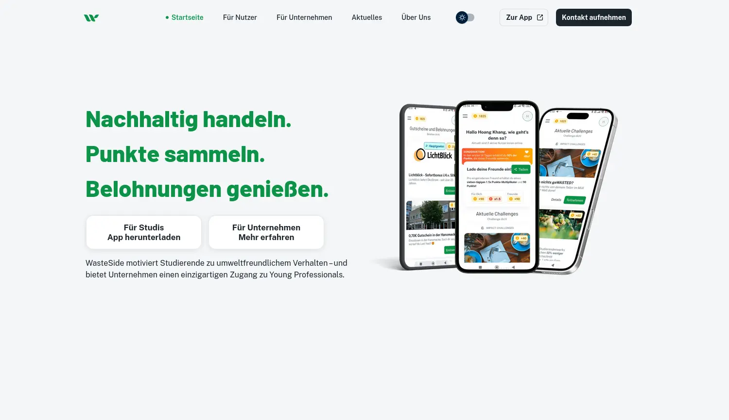 Website der Firma WasteSide GmbH