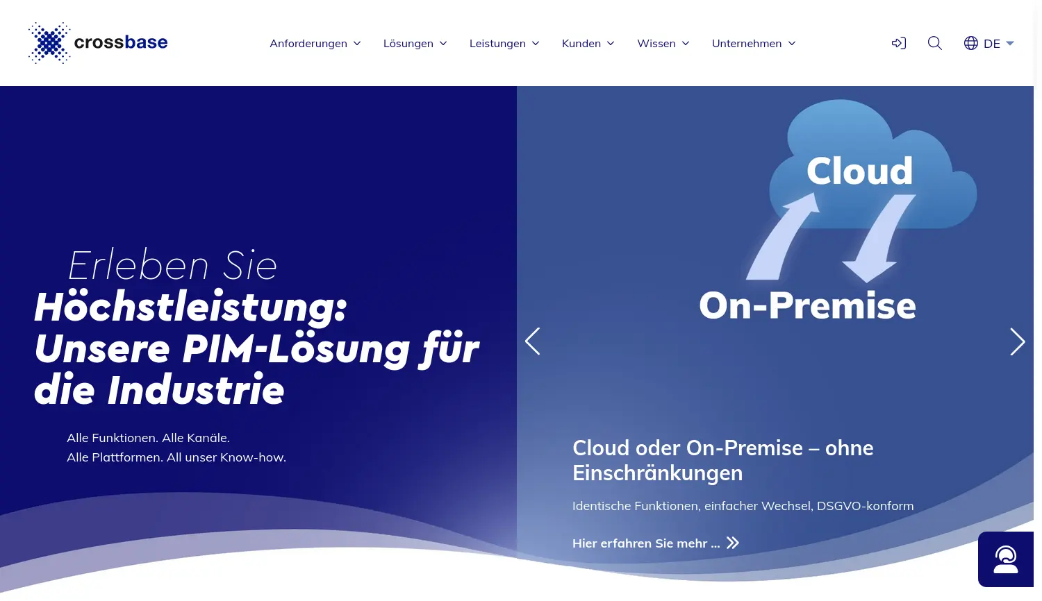 Website der Firma crossbase