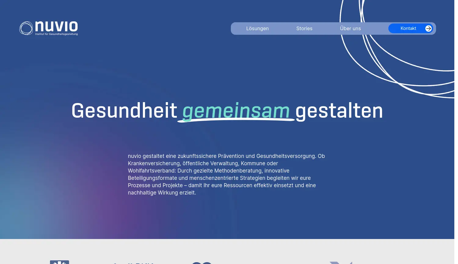 Website der Firma nuvio gGmbH