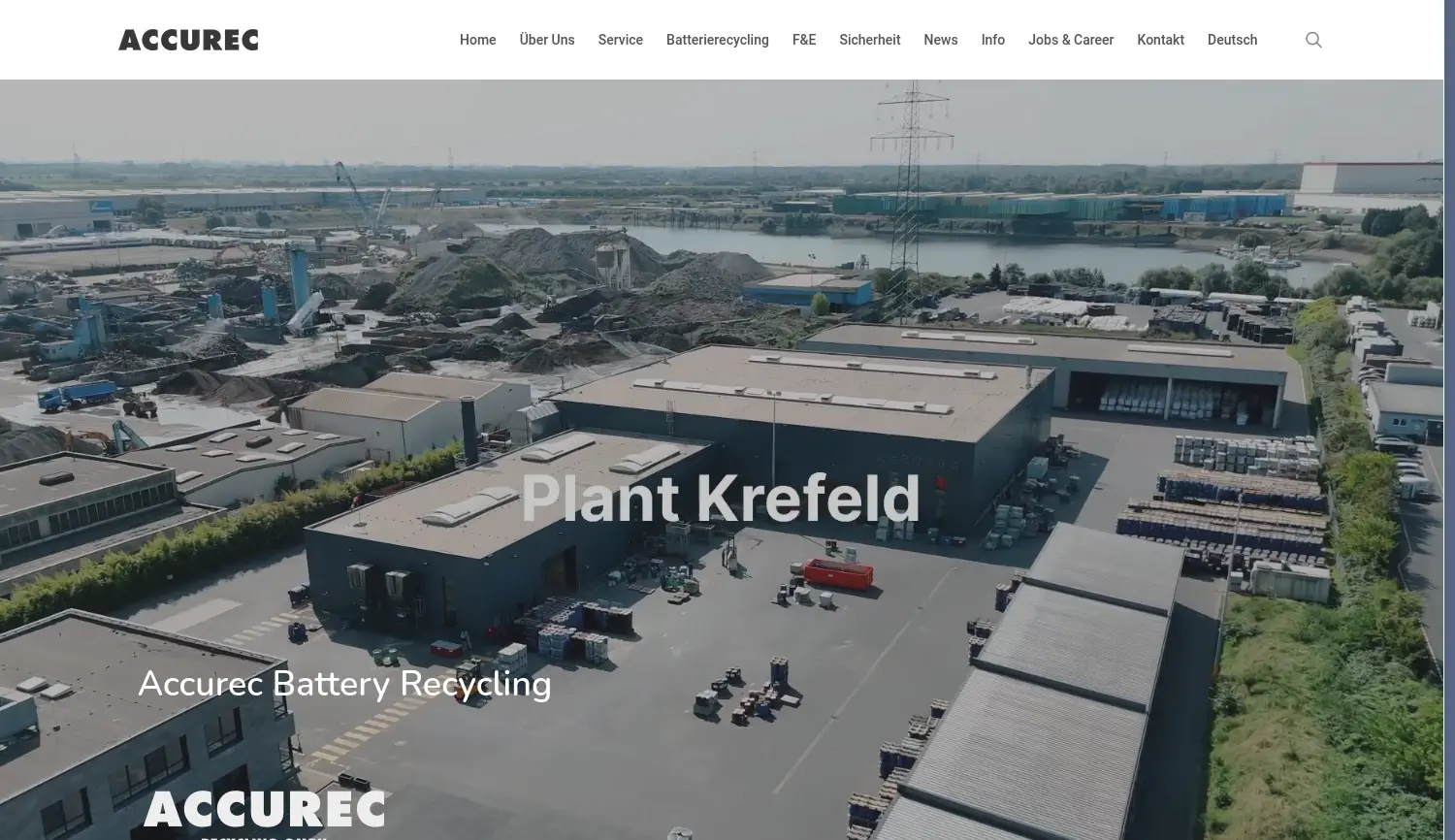 Website der Firma ACCUREC-Recycling GmbH