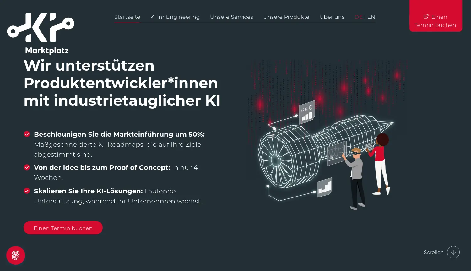 Website der Firma KI-Marktplatz GmbH
