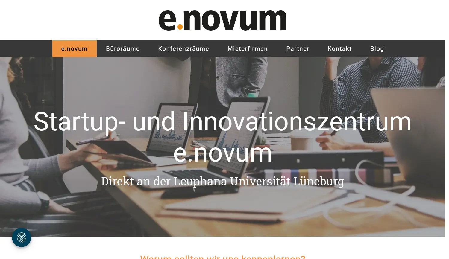 Website der Firma e.novum Lüneburg GmbH