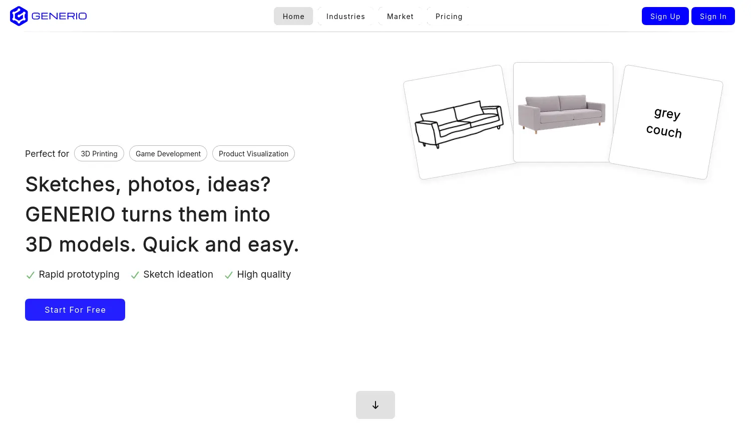Website der Firma GenerIO GmbH