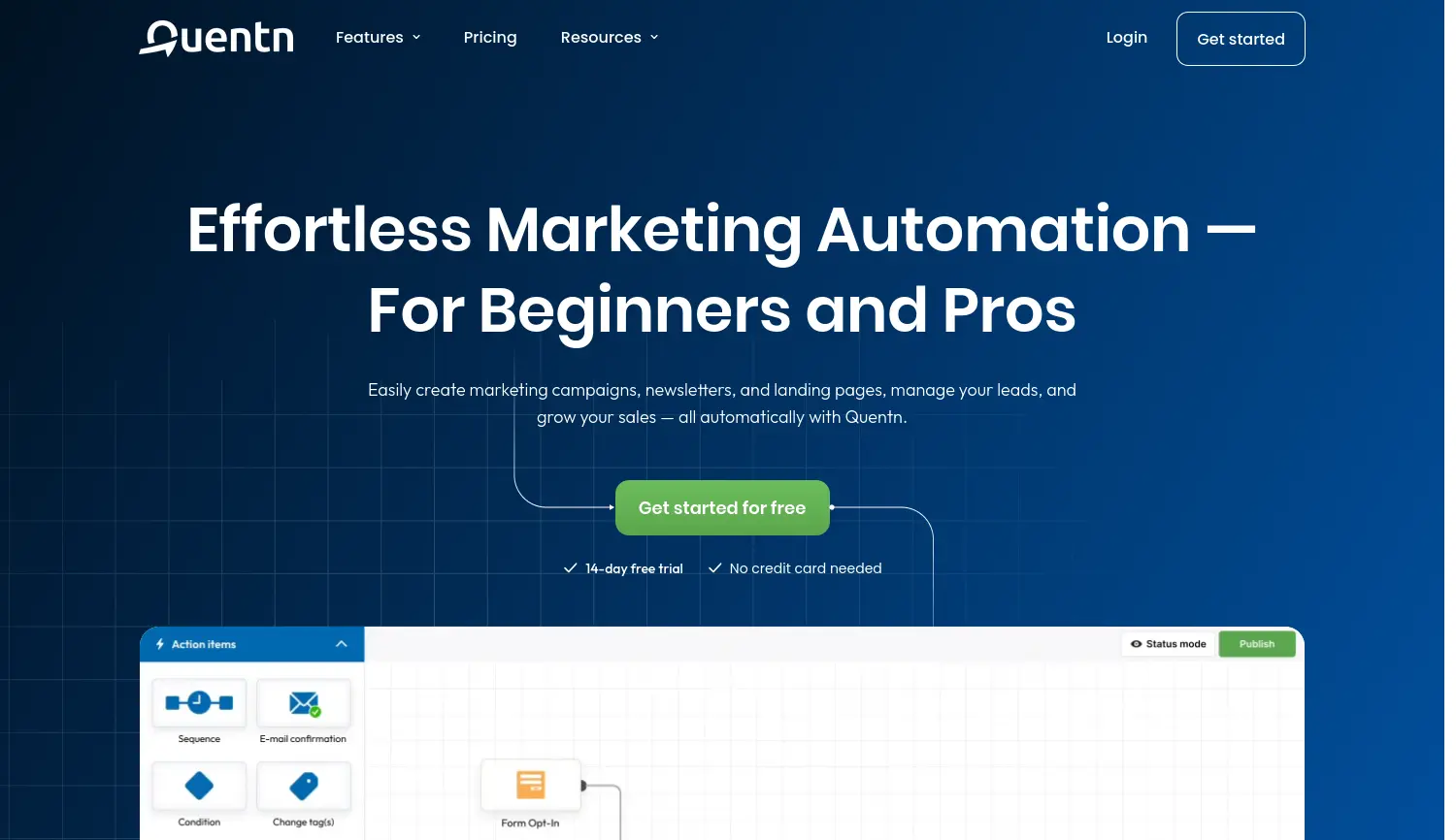 Website der Firma Quentn.com GmbH