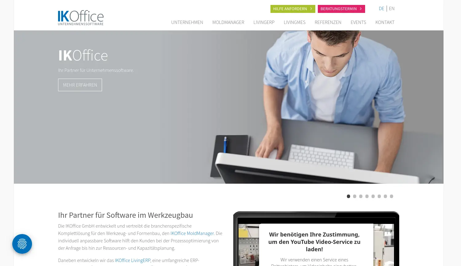 Website der Firma IKOffice GmbH