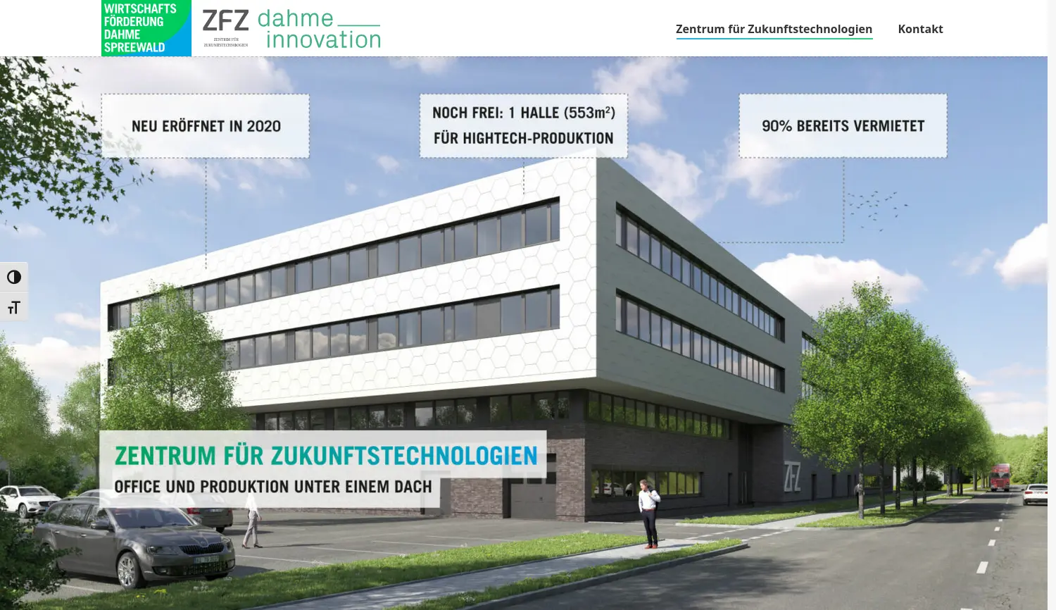 Website der Firma Wirtschaftsförderungsgesellschaft Dahme-Spreewald mbH