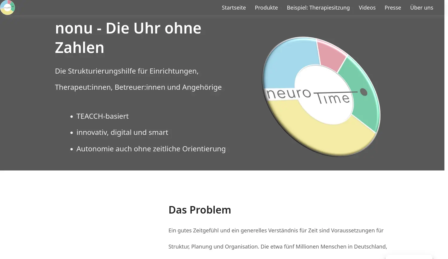 Website der Firma neuroTime GmbH