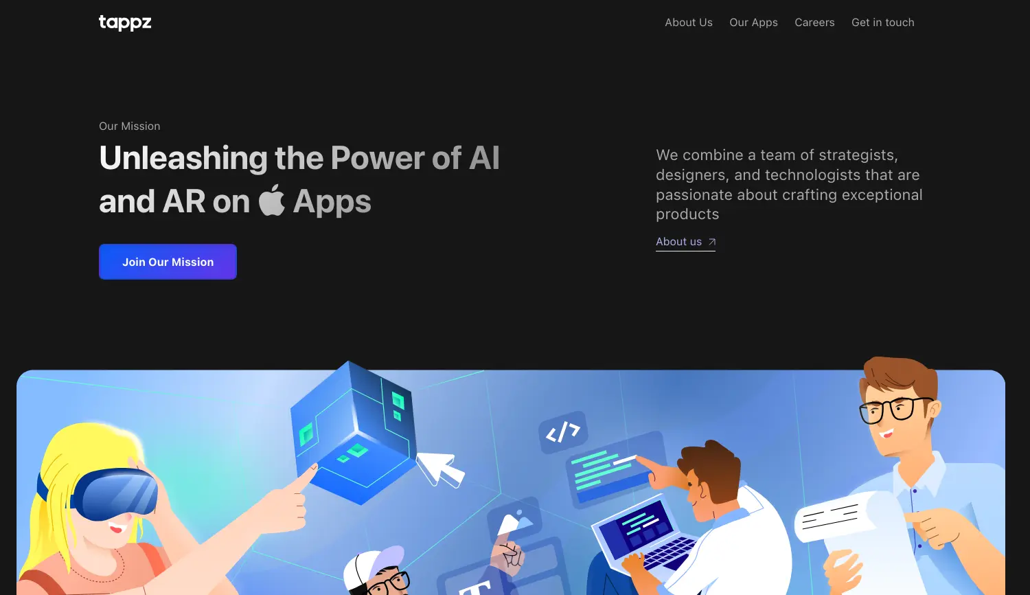 Website der Firma Tappz GmbH