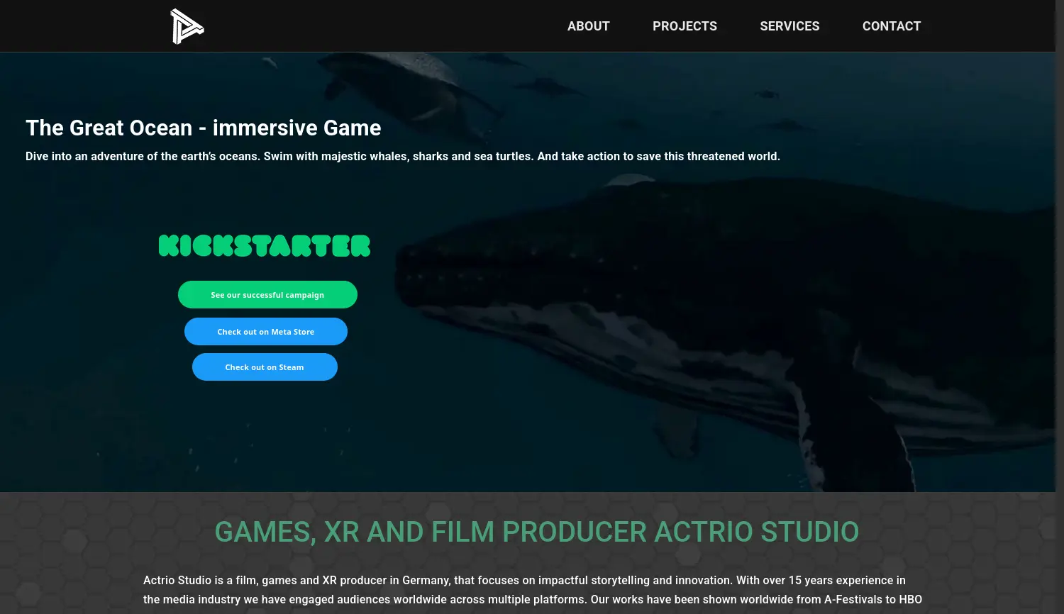 Website der Firma ACTRIO STUDIO