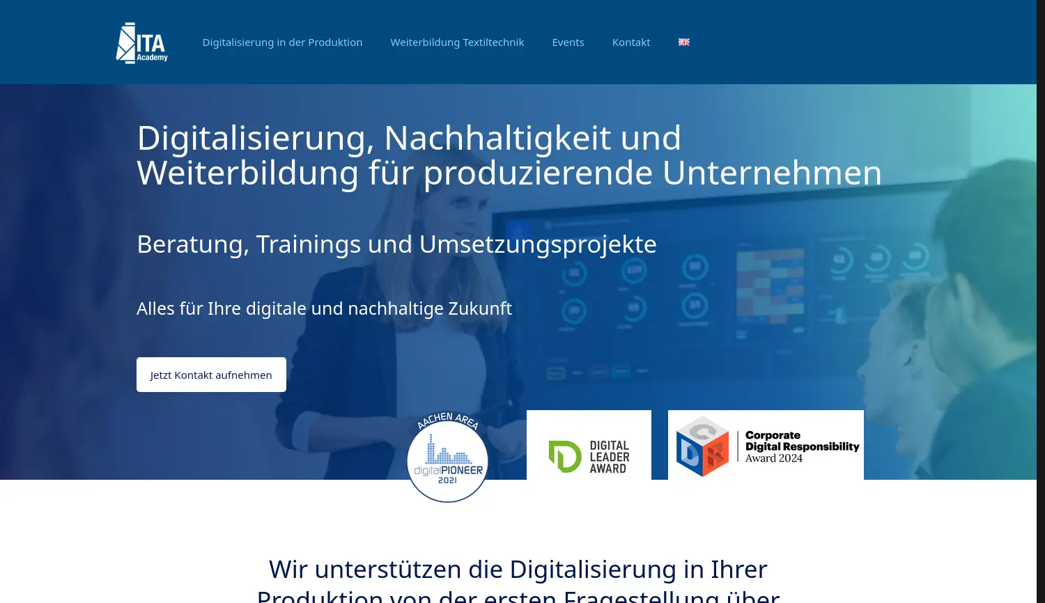 Website der Firma ITA Academy GmbH
