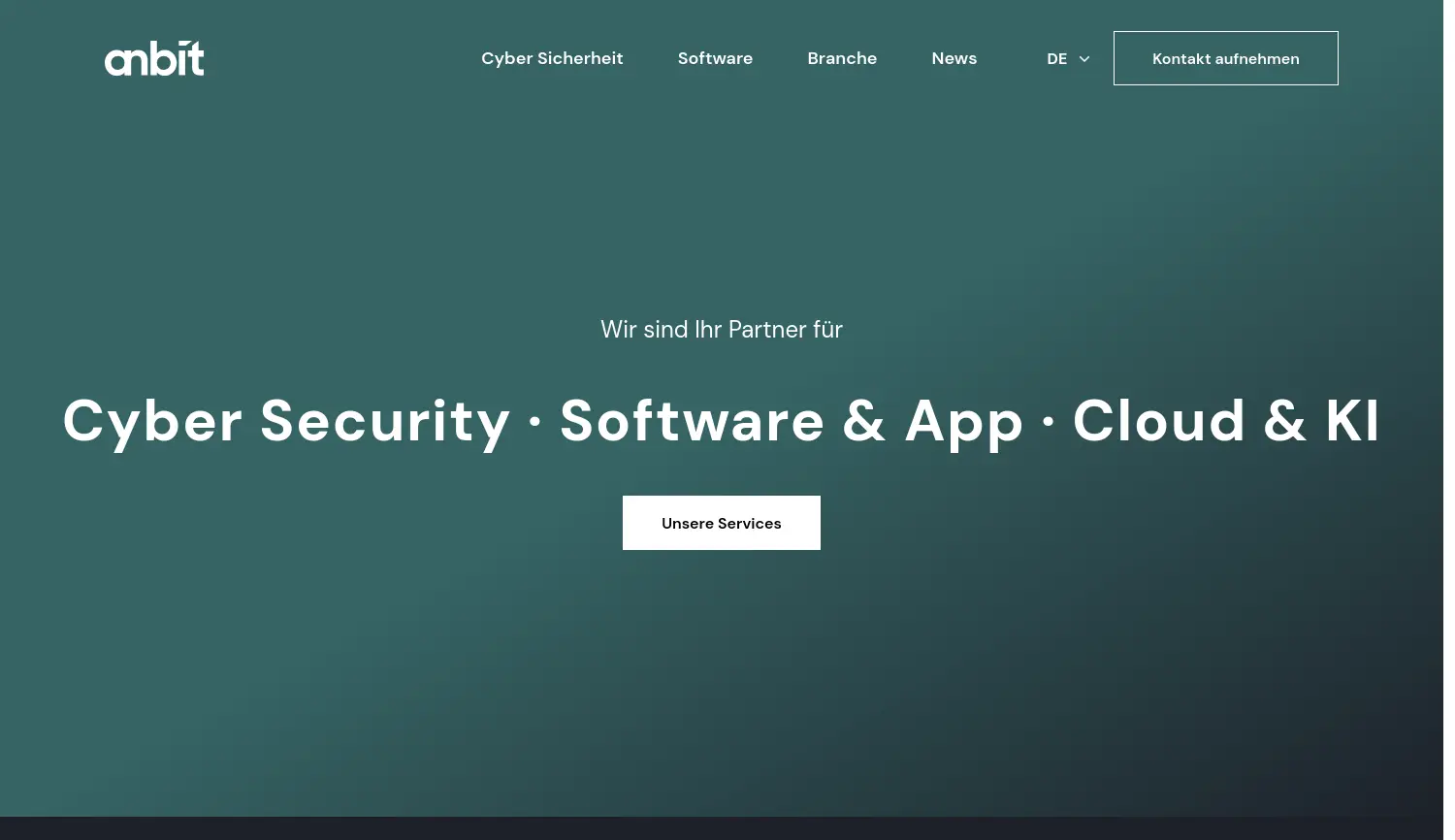 Website der Firma anbit GmbH