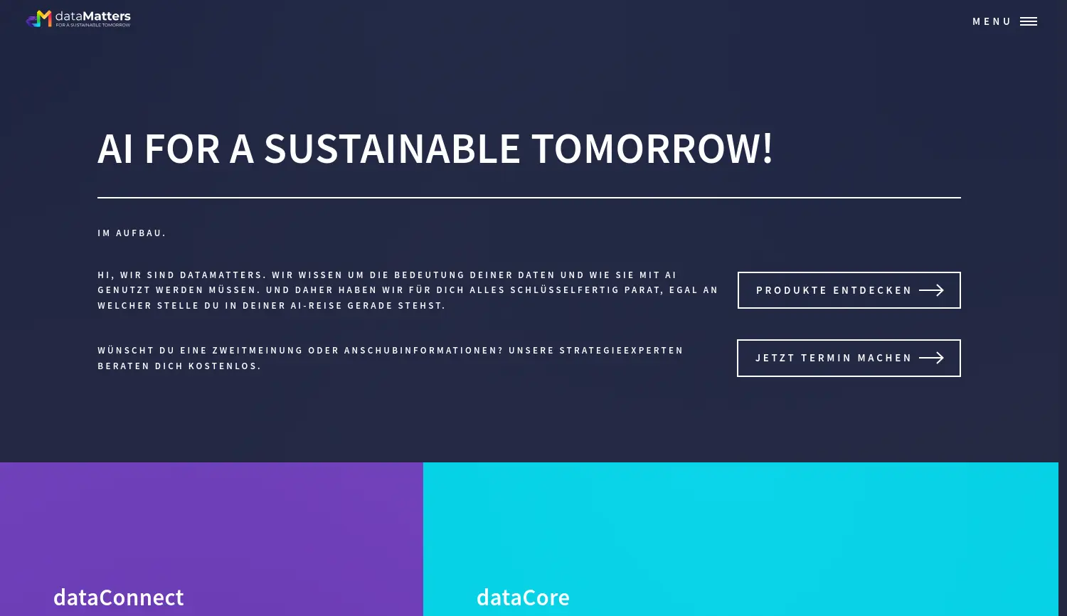 Website der Firma dataMatters GmbH