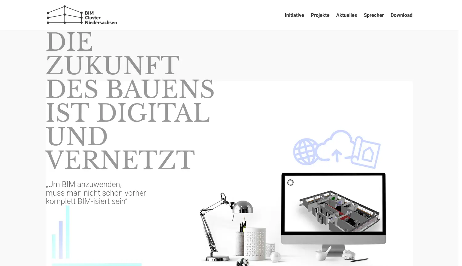 Website der Firma BIM-Cluster Niedersachsen c/o Leibniz Universität Hannover
