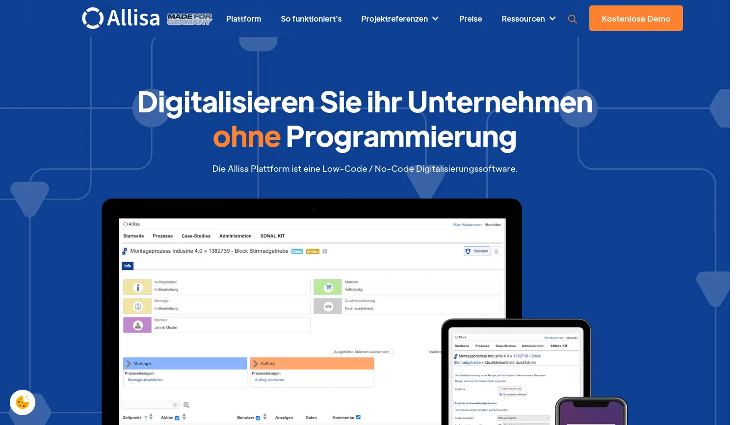 Website der Firma Allisa Software GmbH