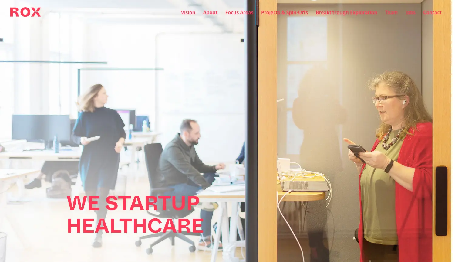 Website der Firma RoX Health GmbH