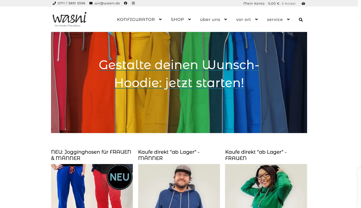 Website der Firma WASNI