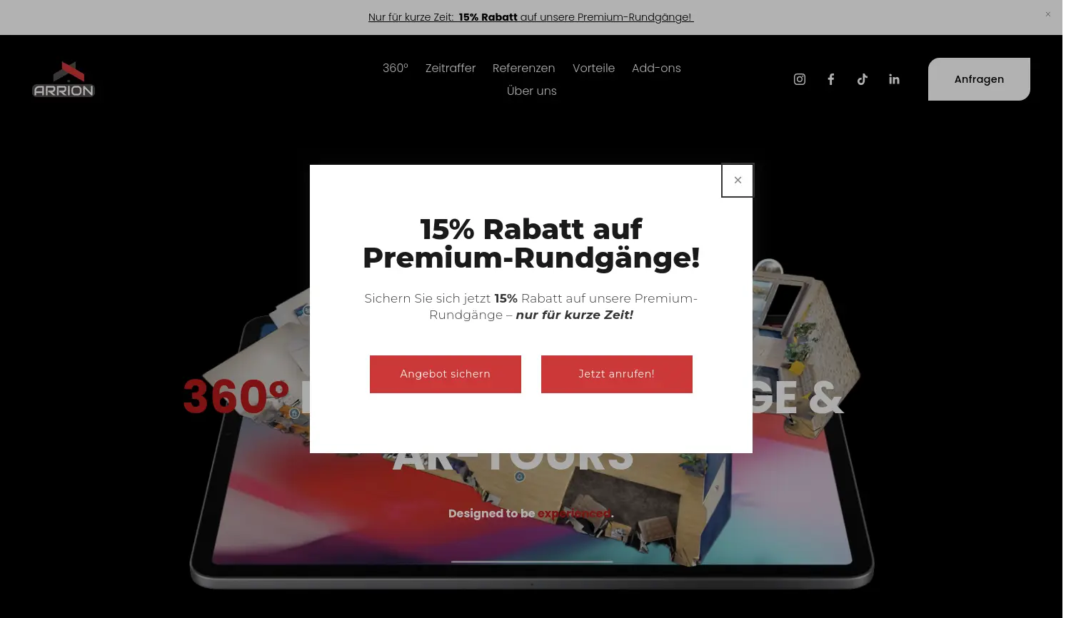 Website der Firma Arrion