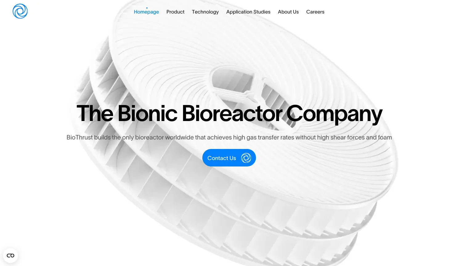 Website der Firma BioThrust GmbH