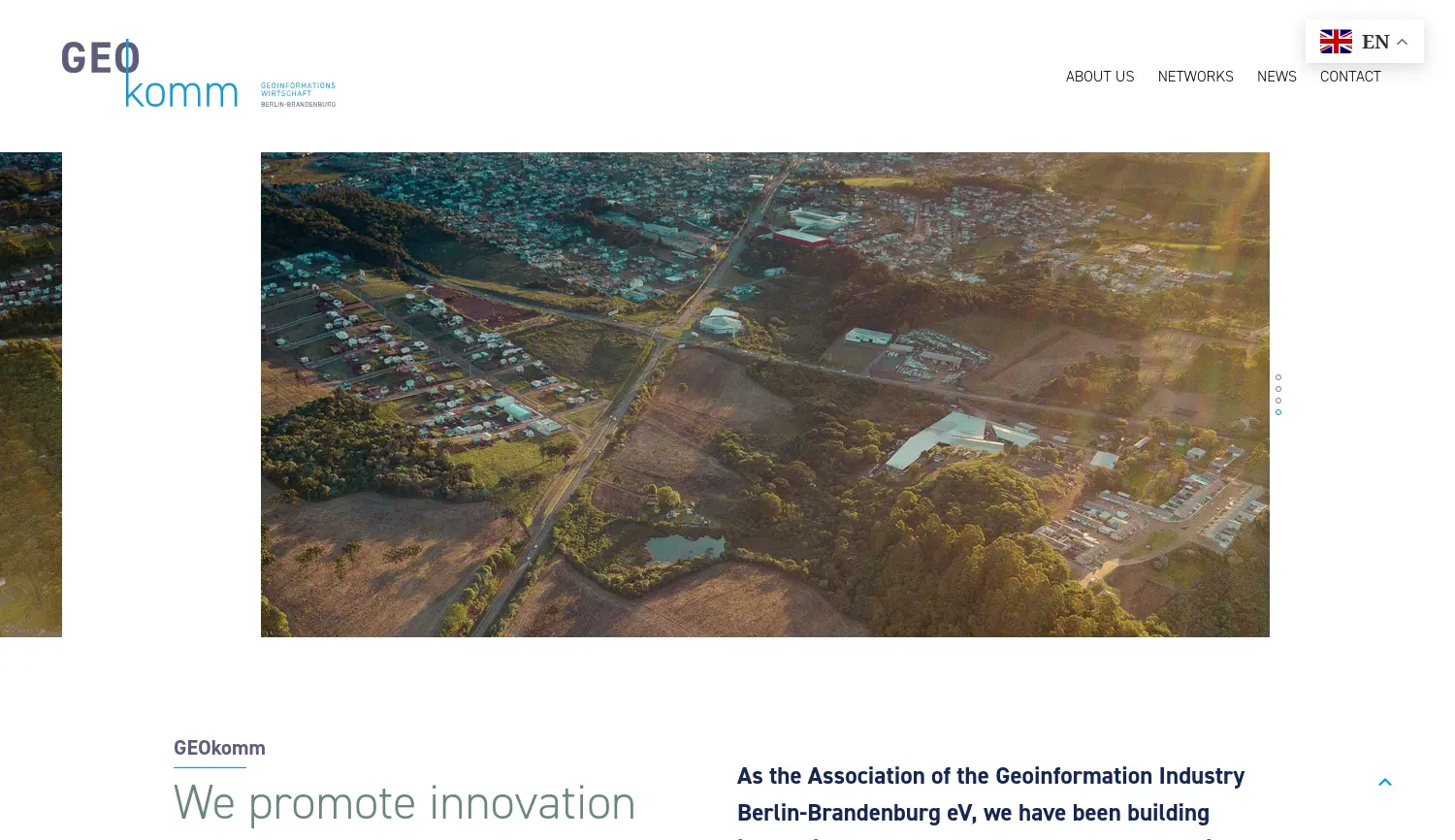 Website der Firma GEOkomm - Verband der GeoInformationswirtschaft Berlin-Brandenburg e.V.