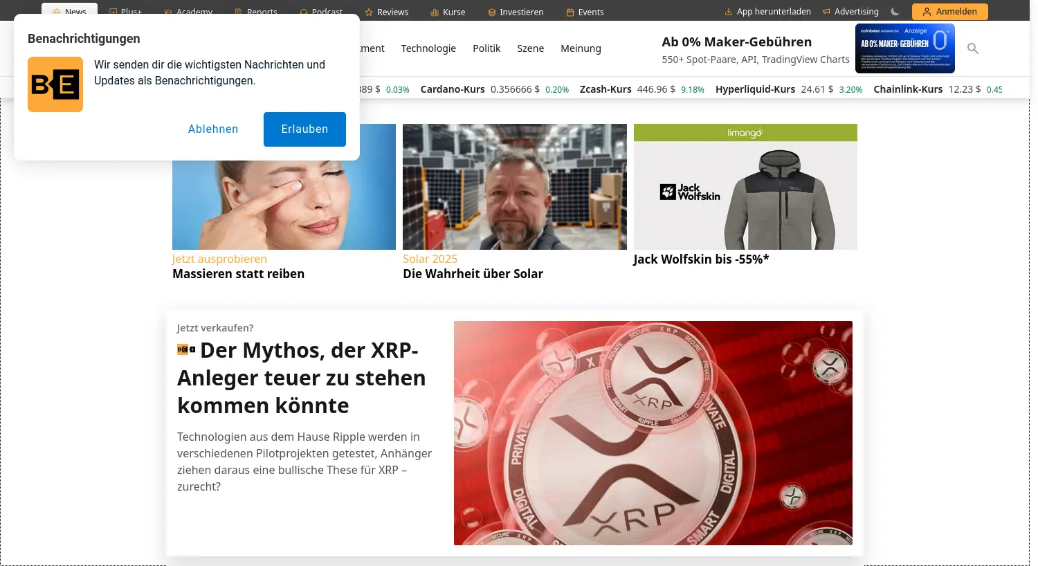 Website der Firma BTC-ECHO GmbH