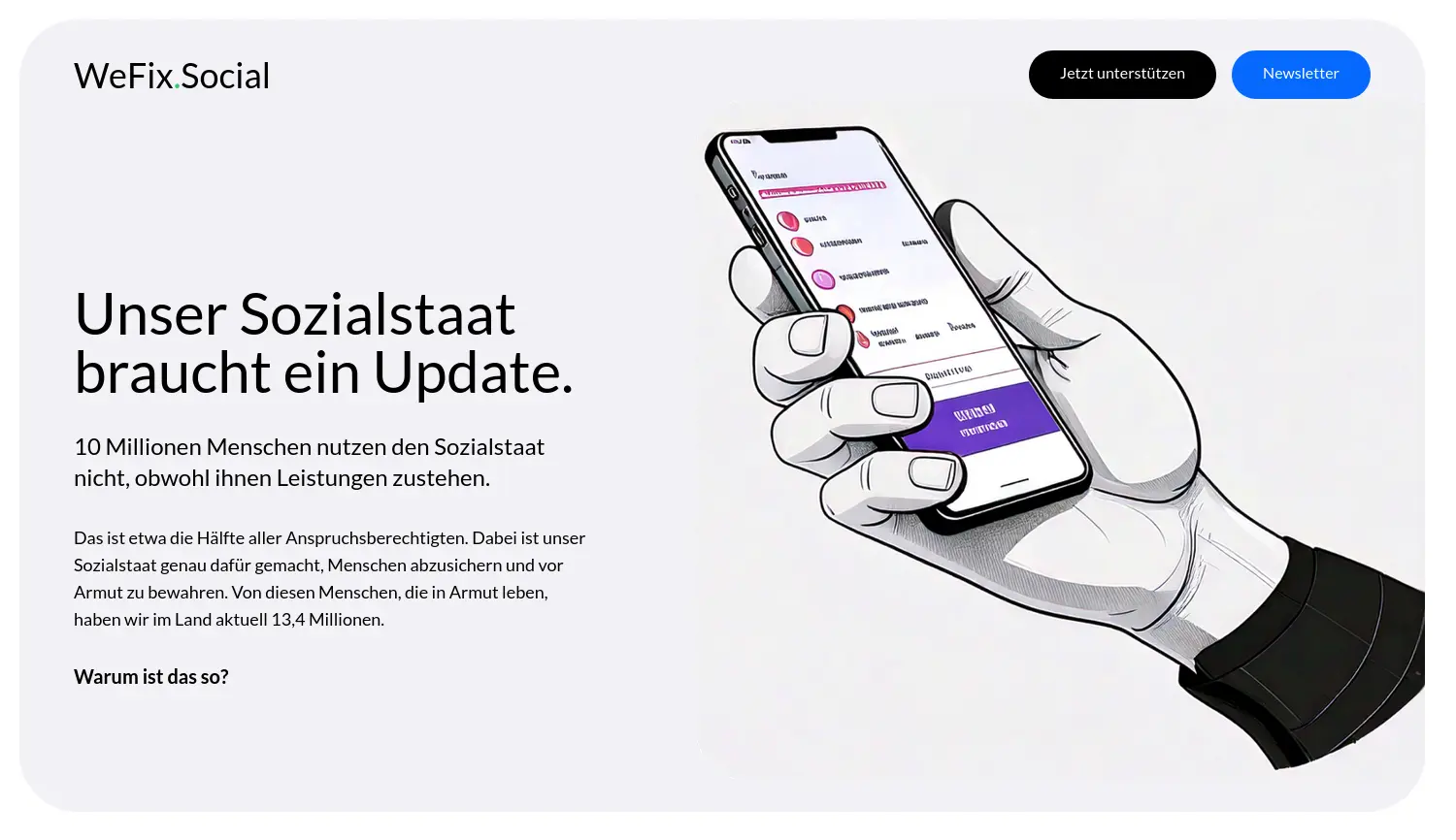 Website der Firma WeFix.Social gemeinnützige UG (haftungsbeschränkt)