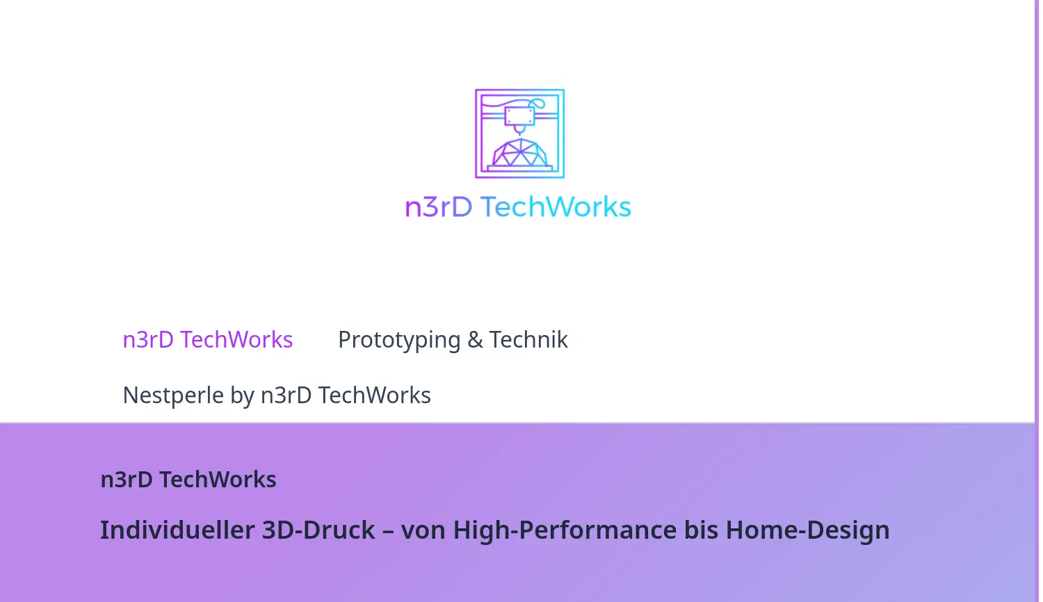 Website der Firma n3rD TechWorks