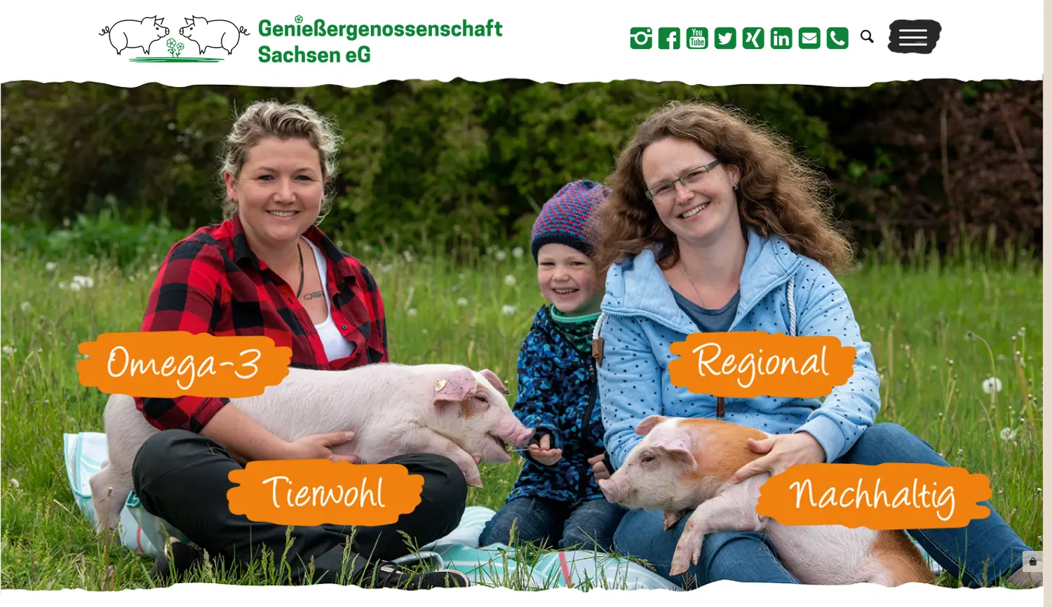 Website der Firma Genießergenossenschaft Sachsen eG