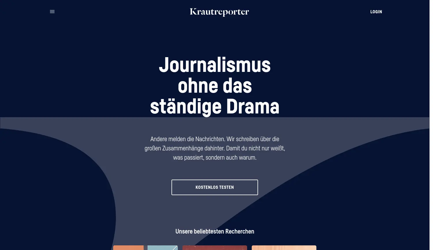 Website der Firma Krautreporter eG