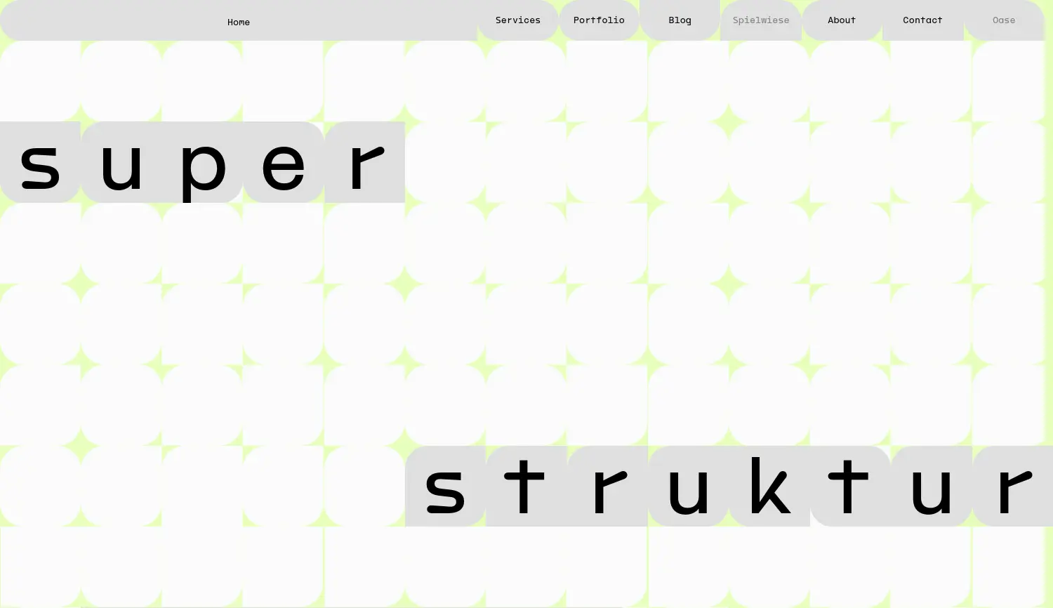 Website der Firma Superstruktur (Alexa Steinbrück)