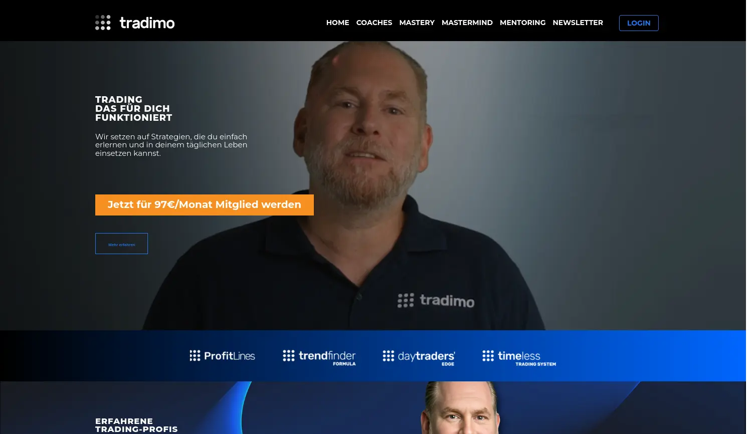 Website der Firma Tradimo Germany GmbH