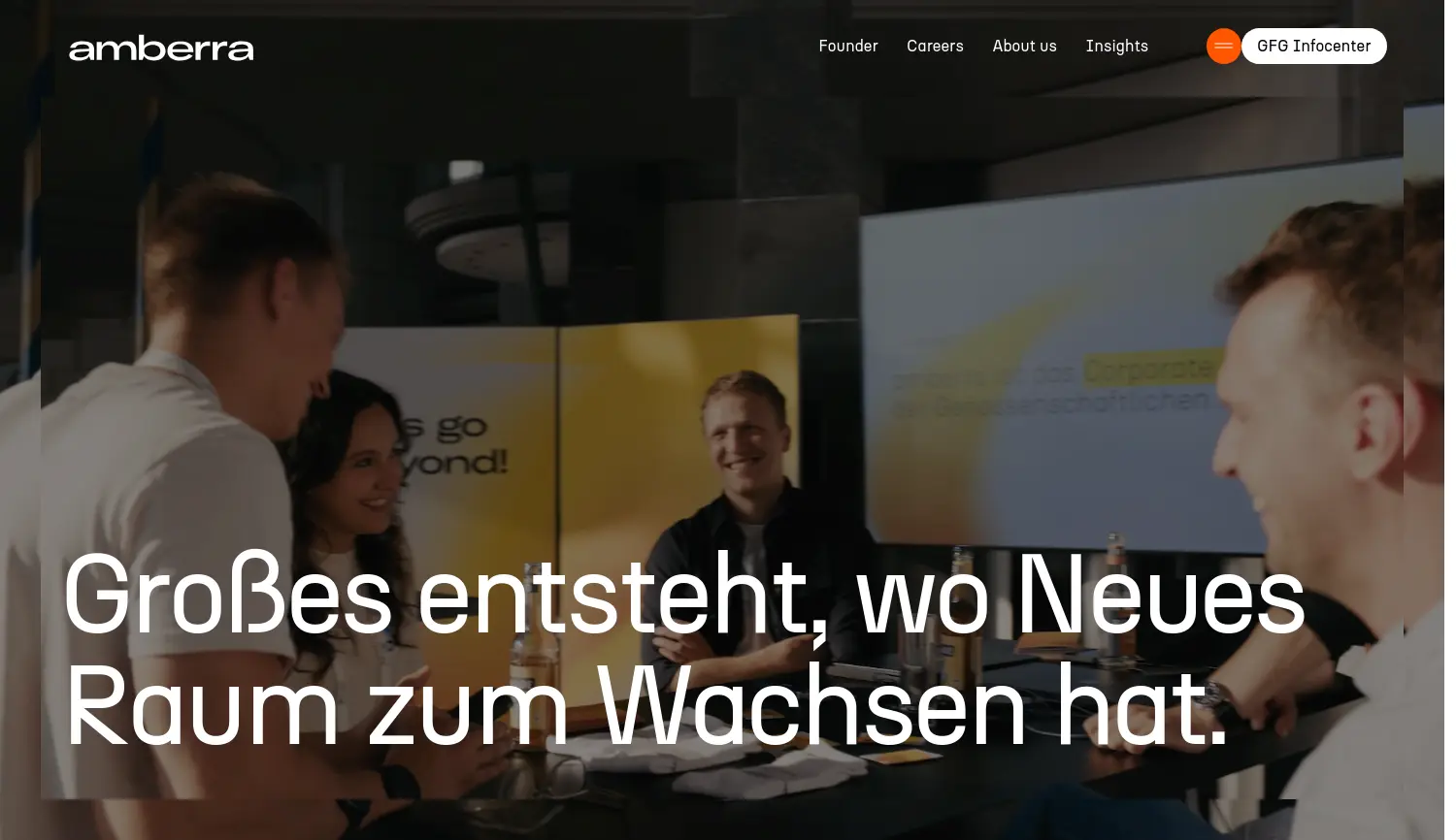 Website der Firma amberra GmbH