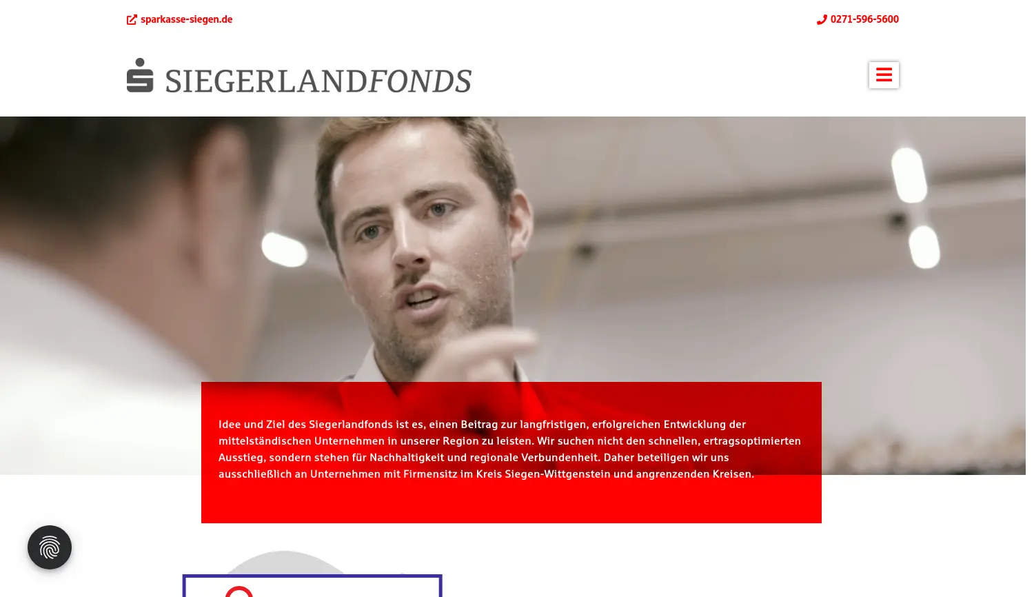 Website der Firma S-Siegerlandfonds 1 Unternehmensbeteiligungsgesellschaft mbH & Co. KG