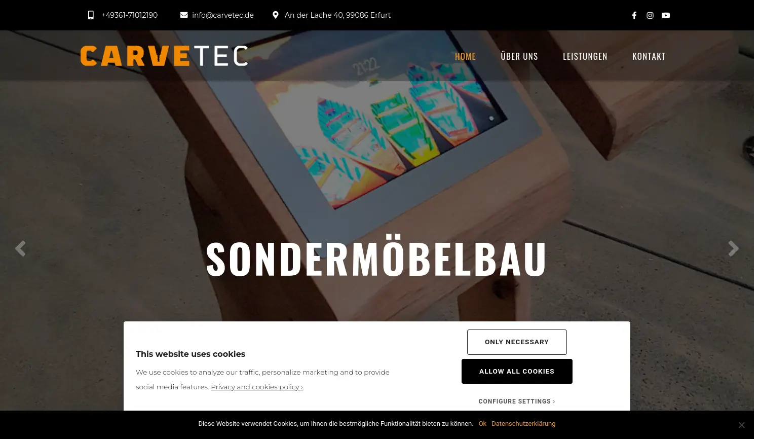 Website der Firma CarveTec e.K.