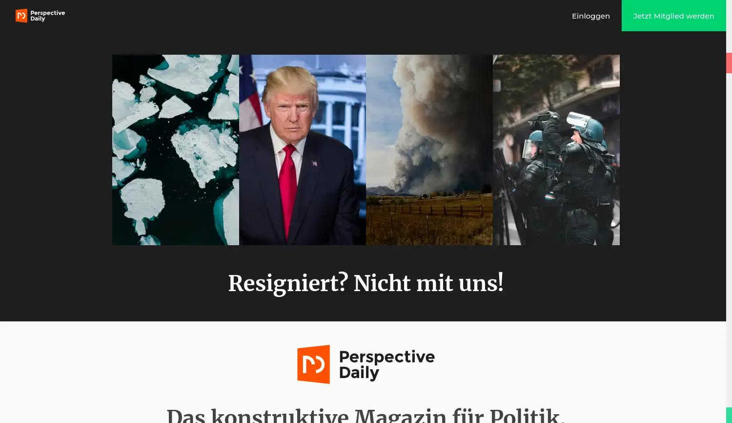 Website der Firma Perspective Daily GmbH