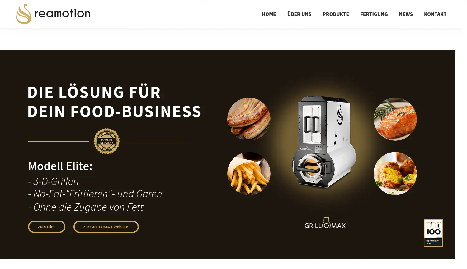 Website der Firma reamotion GmbH