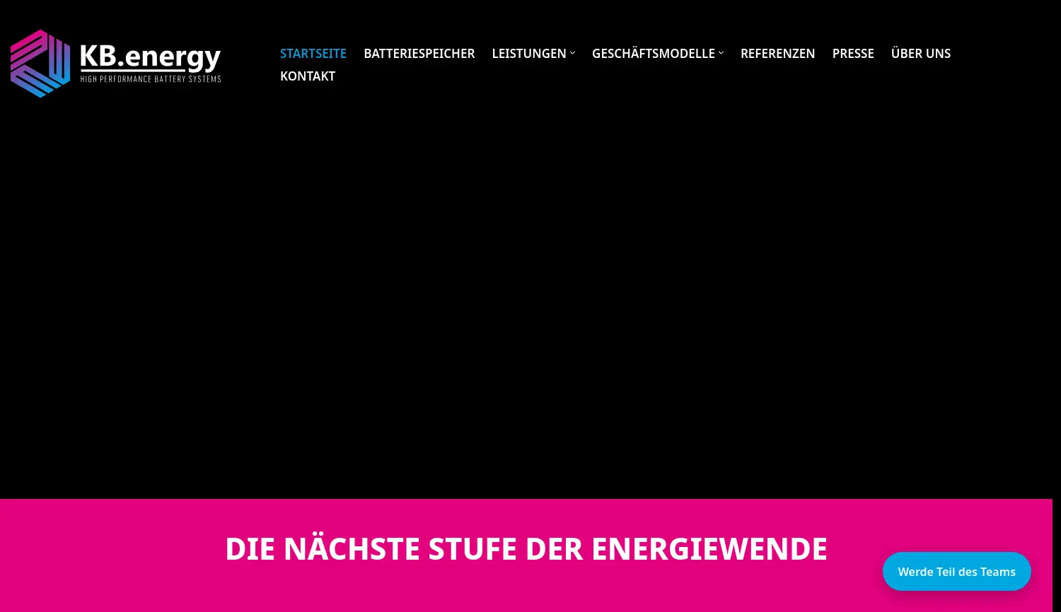 Website der Firma KB.energy GmbH