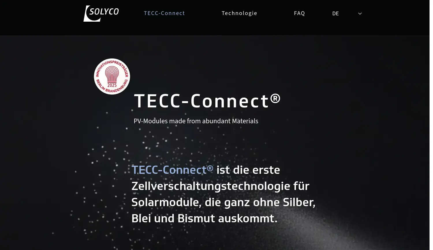 Website der Firma SOLYCO TECC GmbH
