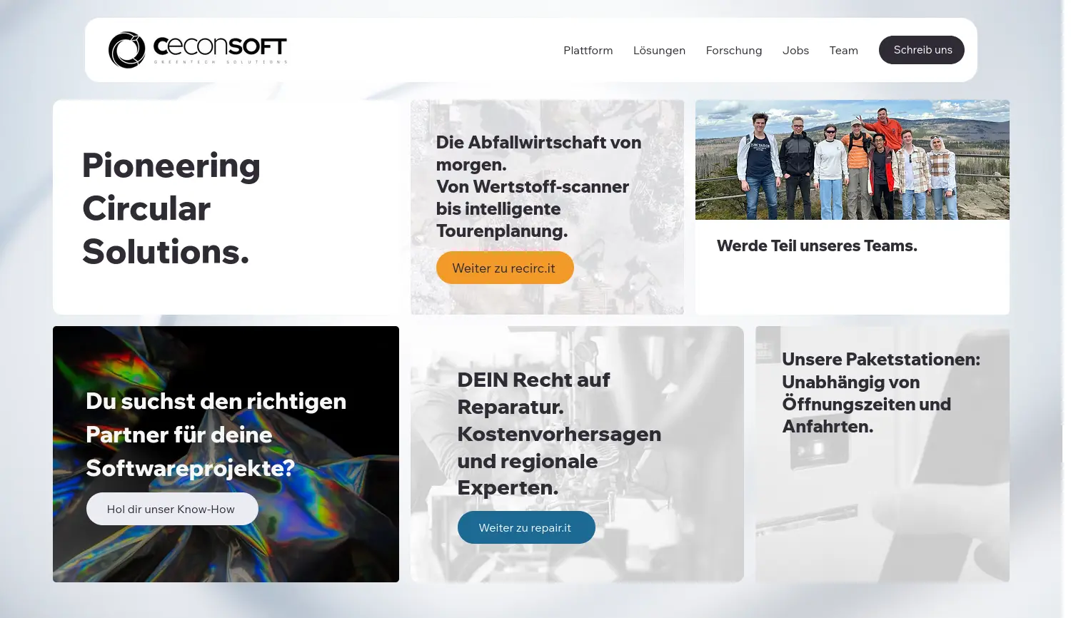 Website der Firma ceconsoft GmbH