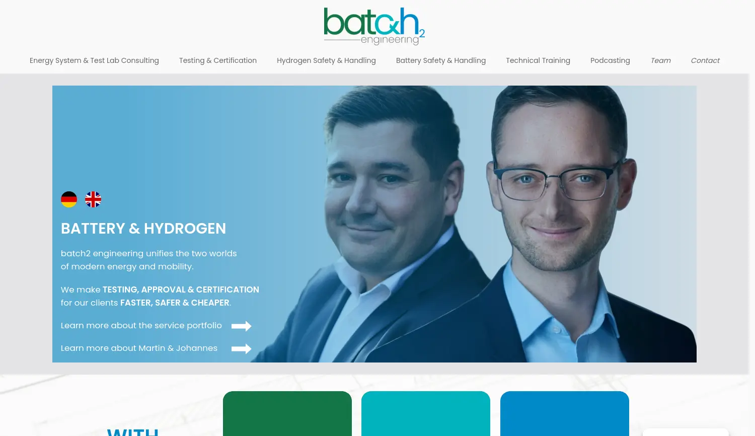 Website der Firma batch2 engineering GmbH