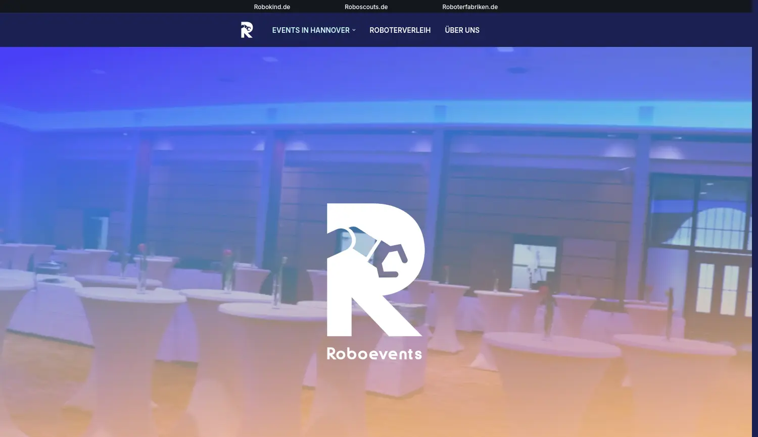 Website der Firma Robokind Stiftung