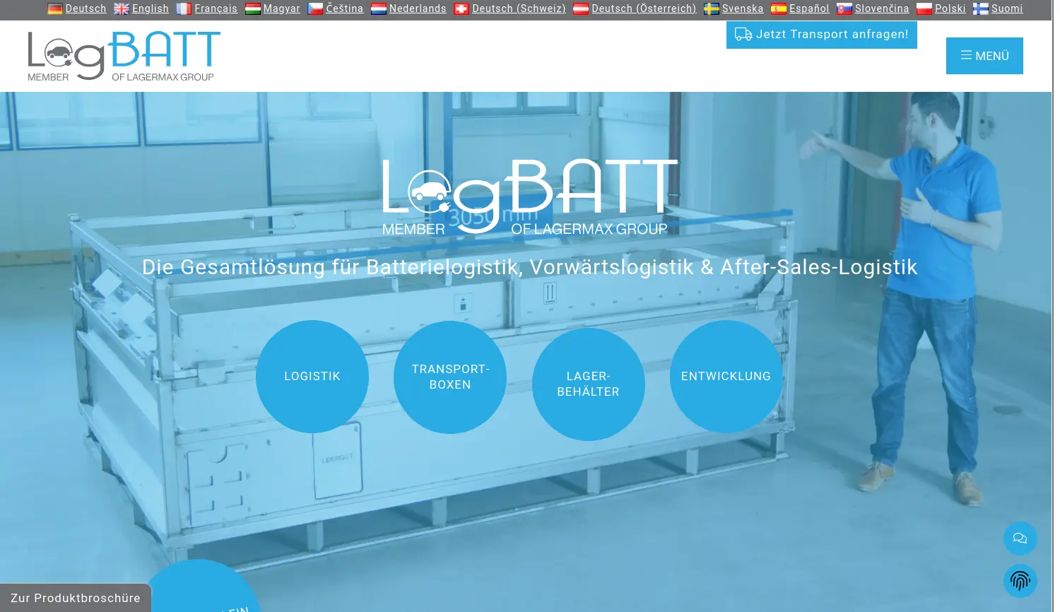 Website der Firma LogBATT GmbH