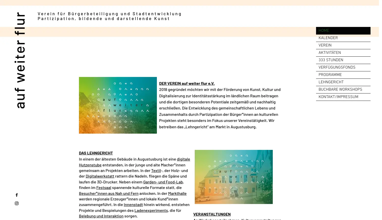 Website der Firma auf weiter flur e.V.