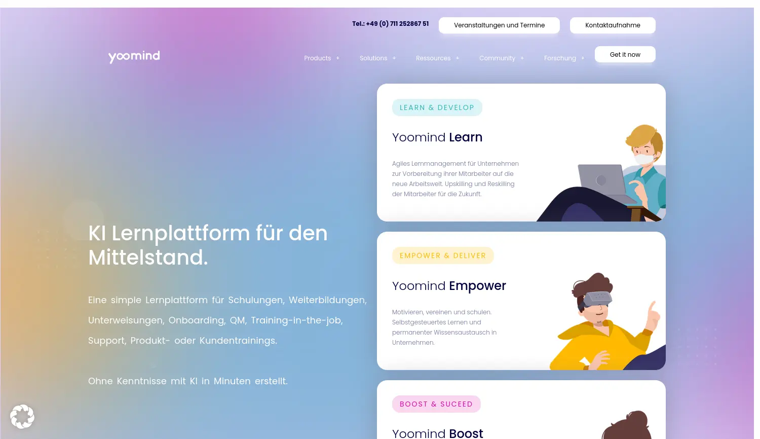 Website der Firma Yoomind